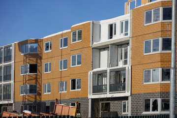 Construction in progress. Residential multi-storey building.