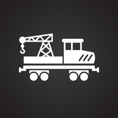 Railroad related icon on background for graphic and web design. Simple vector sign. Internet concept symbol for website button or mobile app.