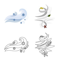 Isolated object of weather and climate sign. Collection of weather and cloud vector icon for stock.