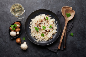 Delicious mushrooms risotto