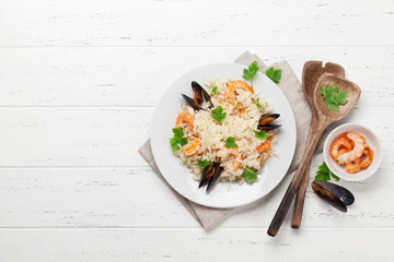 Delicious seafood risotto