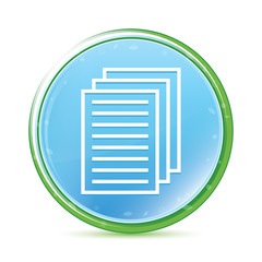 Page documents icon natural aqua cyan blue round button