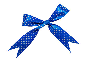 Blue bow with white polka dots. For designers.