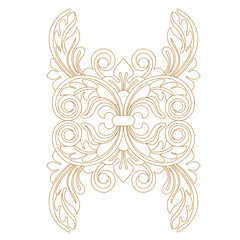 Golden vintage baroque ornament, corner. Retro pattern antique style acanthus.