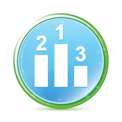 Fototapeta premium Podium icon natural aqua cyan blue round button