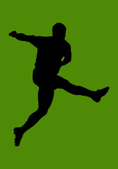 Fototapeta na wymiar Footballer silhouette 01 - striker