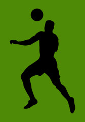 Footballer silhouette 02 - heading the ball