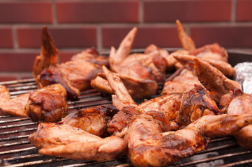 Hot wings on the grill