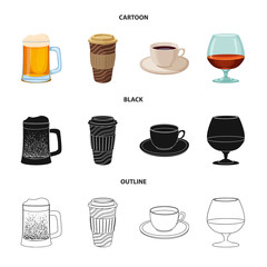 Isolated object of drink and bar sign. Set of drink and party vector icon for stock.