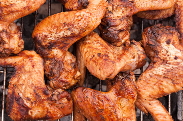 Hot wings on the grill