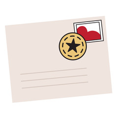 Letter flat illustration on white