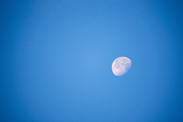 Moon in daylight On the bright sky.