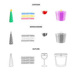 Isolated object of relaxation and flame sign. Set of relaxation and wax stock vector illustration.