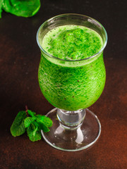 green smoothies (greens, spinach, celery, avocado and more) super food. Food background