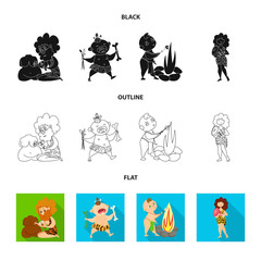 Isolated object of evolution  and prehistory symbol. Collection of evolution  and development  stock vector illustration.