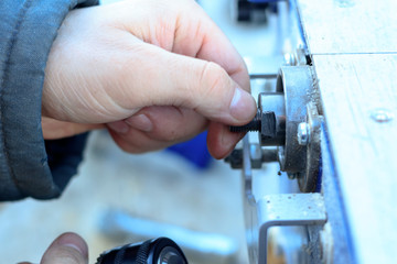 professional equipment for adjustment. saw on wood there is toning.
