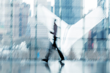 People walking indoors, business people