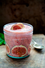 Chia pudding with strawberries