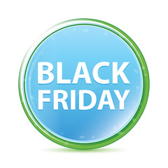 Black Friday natural aqua cyan blue round button