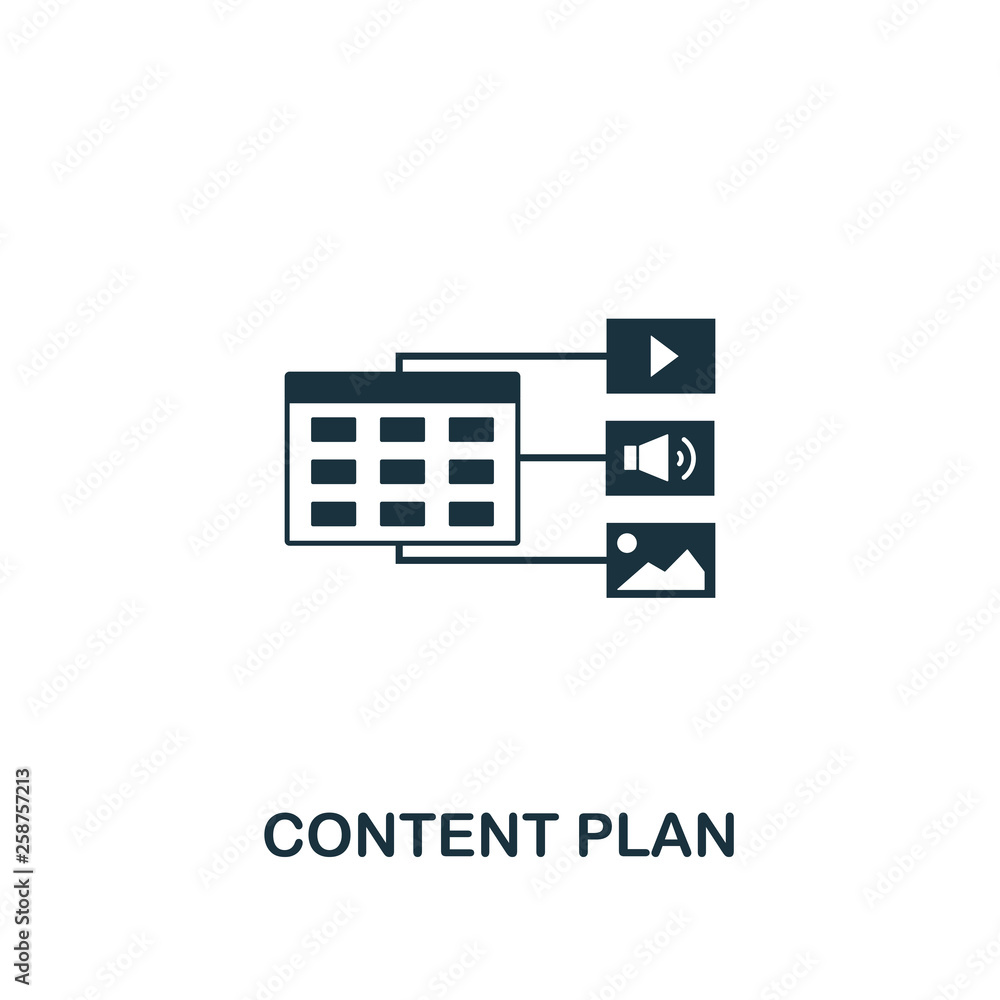Poster content plan icon. creative element design from content icons collection. pixel perfect content plan