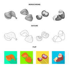 Vector design of product and poultry icon. Collection of product and agriculture    vector icon for stock.