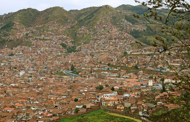 Cityscape of Cusco city view from Sacsayhuaman archaeological park, Cusco region, Peru © jobi_pro