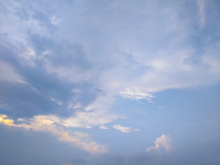 White soft cloud texture on blue sky background