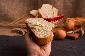 Fresh homemade bread. Crisp. Bread at leaven. Unleavened bread. dietary bread