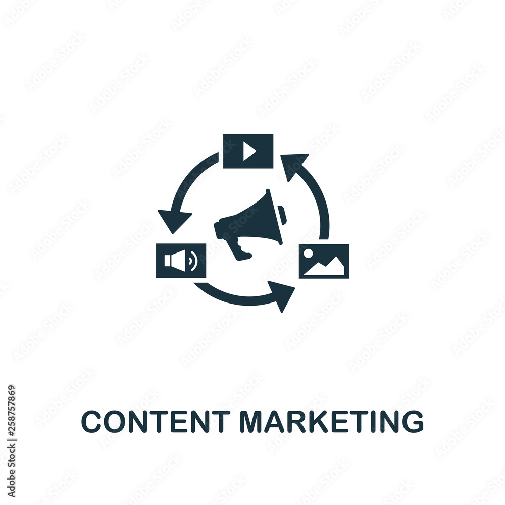 Poster content marketing icon. creative element design from content icons collection. pixel perfect content