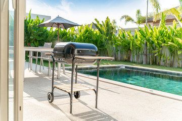 barbeque grill on pool villas