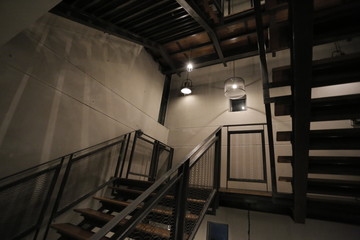 stair , iron staircase , lamp , Mysterious
