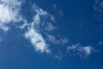 white beautiful clouds against the blue sky