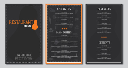 restaurant menu flyer template - obrazy, fototapety, plakaty