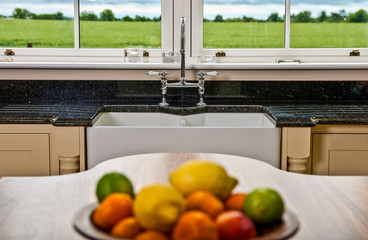 kitchen furniture with fruits pot