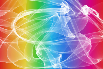 Beuatiful abstract background with smooth spectrum color gradient and white plame wave curve