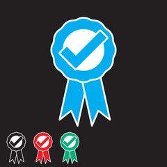 Approved or good quality medal in four colors. Approved medal vector eps10