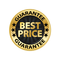 Best price guarantee gold badge vector eps10. Best price shop discount icon