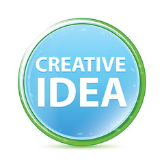 Creative Idea natural aqua cyan blue round button