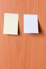 Sheets of paper on wooden background