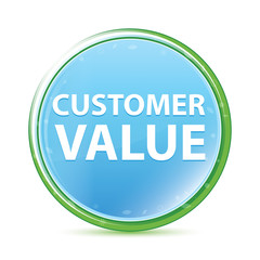 Customer Value natural aqua cyan blue round button