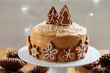 Christmas gingerbread cake