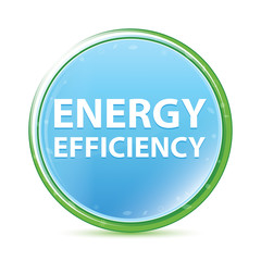 Energy Efficiency natural aqua cyan blue round button