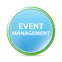 Event Management natural aqua cyan blue round button