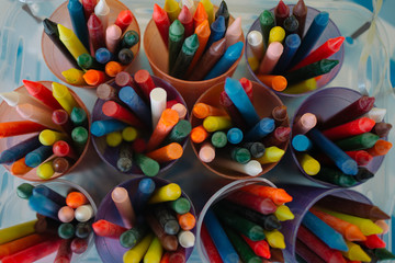 Fototapeta na wymiar Crayons in school