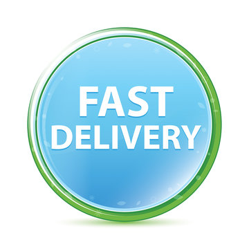 Fast Delivery natural aqua cyan blue round button