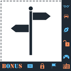 Signpost icon flat