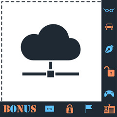 Cloud computing,server icon flat