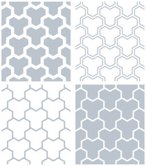 Seamless geometric patterns set.