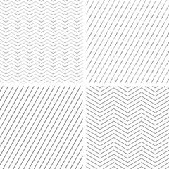 Seamless geometric patterns set. Lines texture.