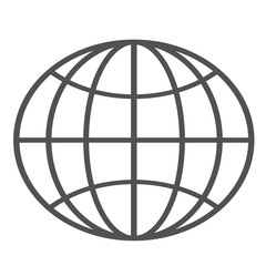 Globe Icon. World symbol. Oval globe. Icon world. Globe symbol. Earth sign. Color easy to edit. White background.